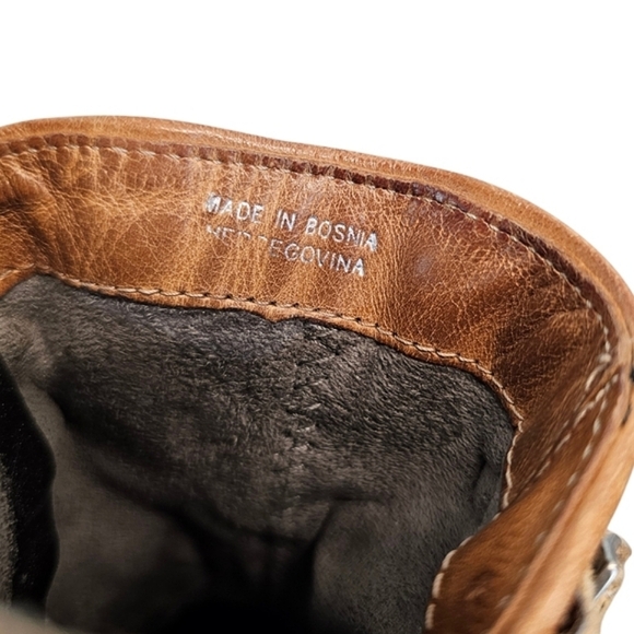 Miz Mooz Womens Verona Collection Leather Ankle Booties Sz 37 Boho Chic Rugged - Picture 10 of 10